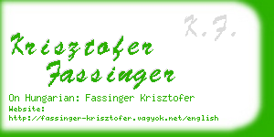krisztofer fassinger business card